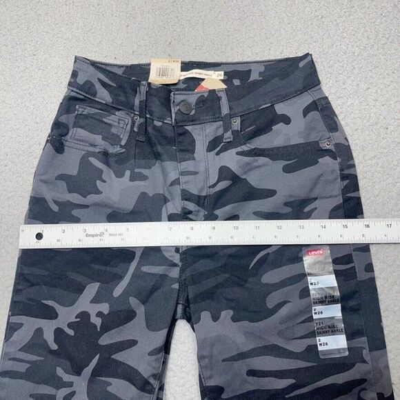 Levis 721 Jeans Womens 2 Black Camouflage High Rise Skinny Ankle 26x27 NWT NEW - Picture 16 of 16